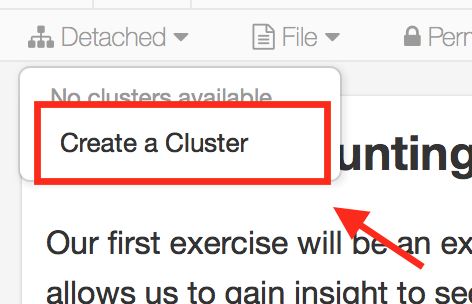 Create Cluster 1
