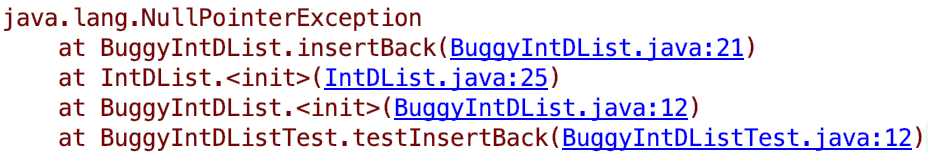 Buggy Stacktrace